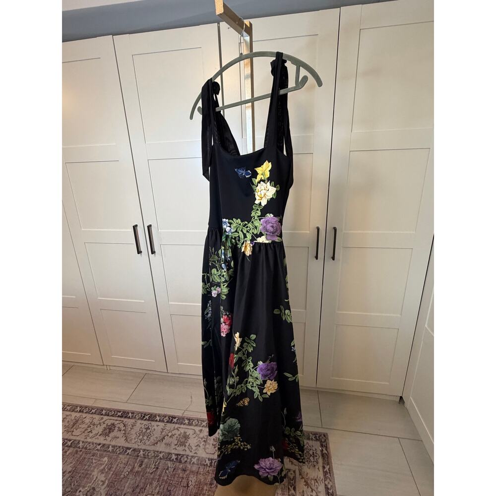Alice + Olivia Oriana Tie Strap Drop-Waist Midi Dress Size 6 NWT - Picture 8 of 15